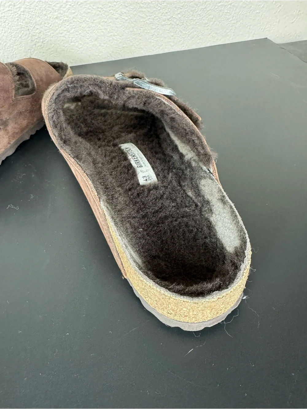 Birkenstock Arizona Shearling Oiled Leather Habana Sandals US 10 1021065